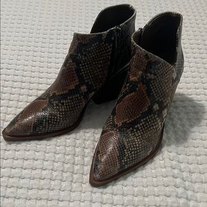 Vince Camuto Multicolor Snakeskin Ankle Booties